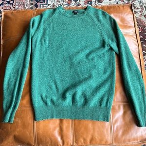 Kelly Green 100% Wool Crewneck Sweater